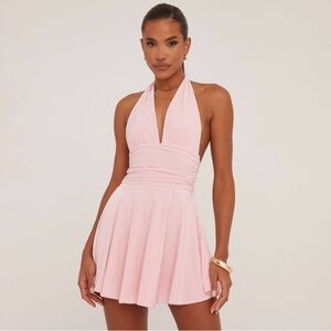 Elegant Pink Halter Dress (Rebellious Fashion)